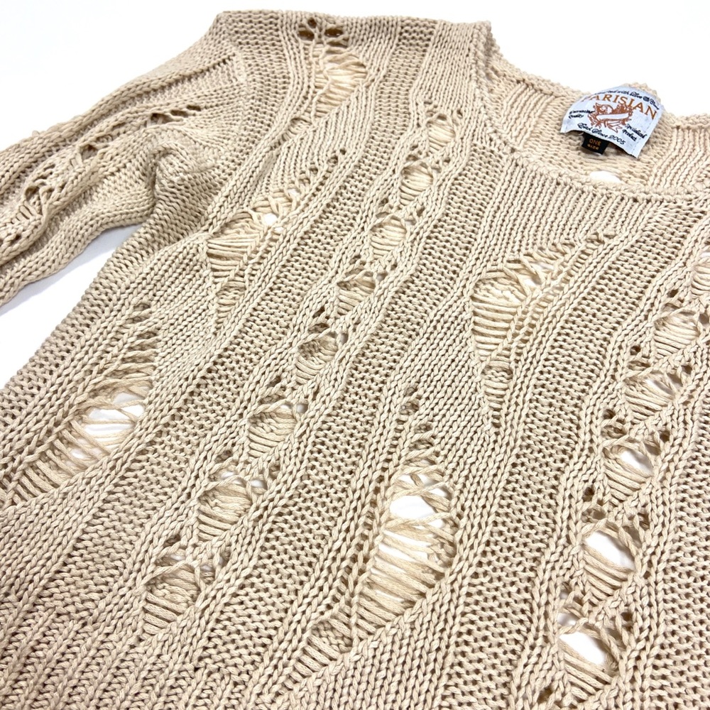 Tan Knit Long Sleeve Top